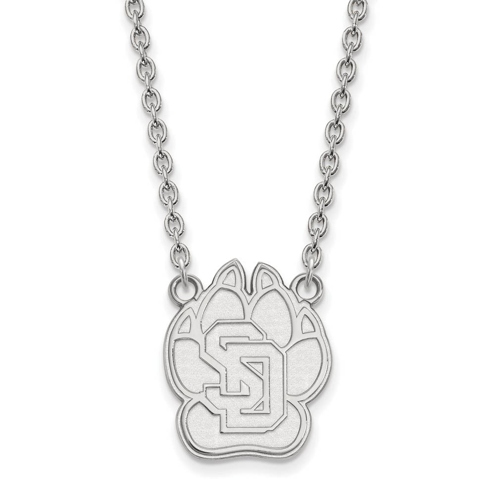 10k White Gold South Dakota Lg Logo Pendant Necklace