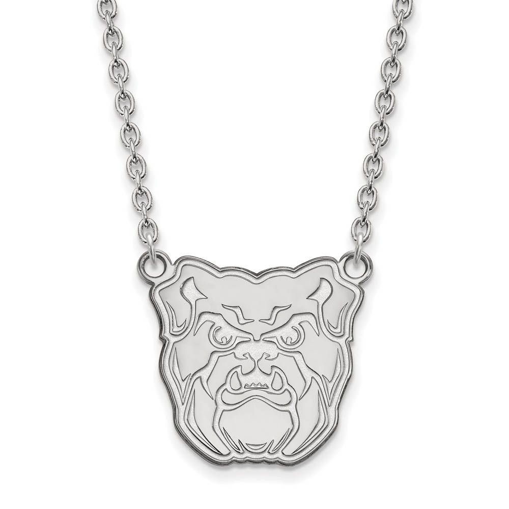 10k White Gold Butler U Pendant Necklace