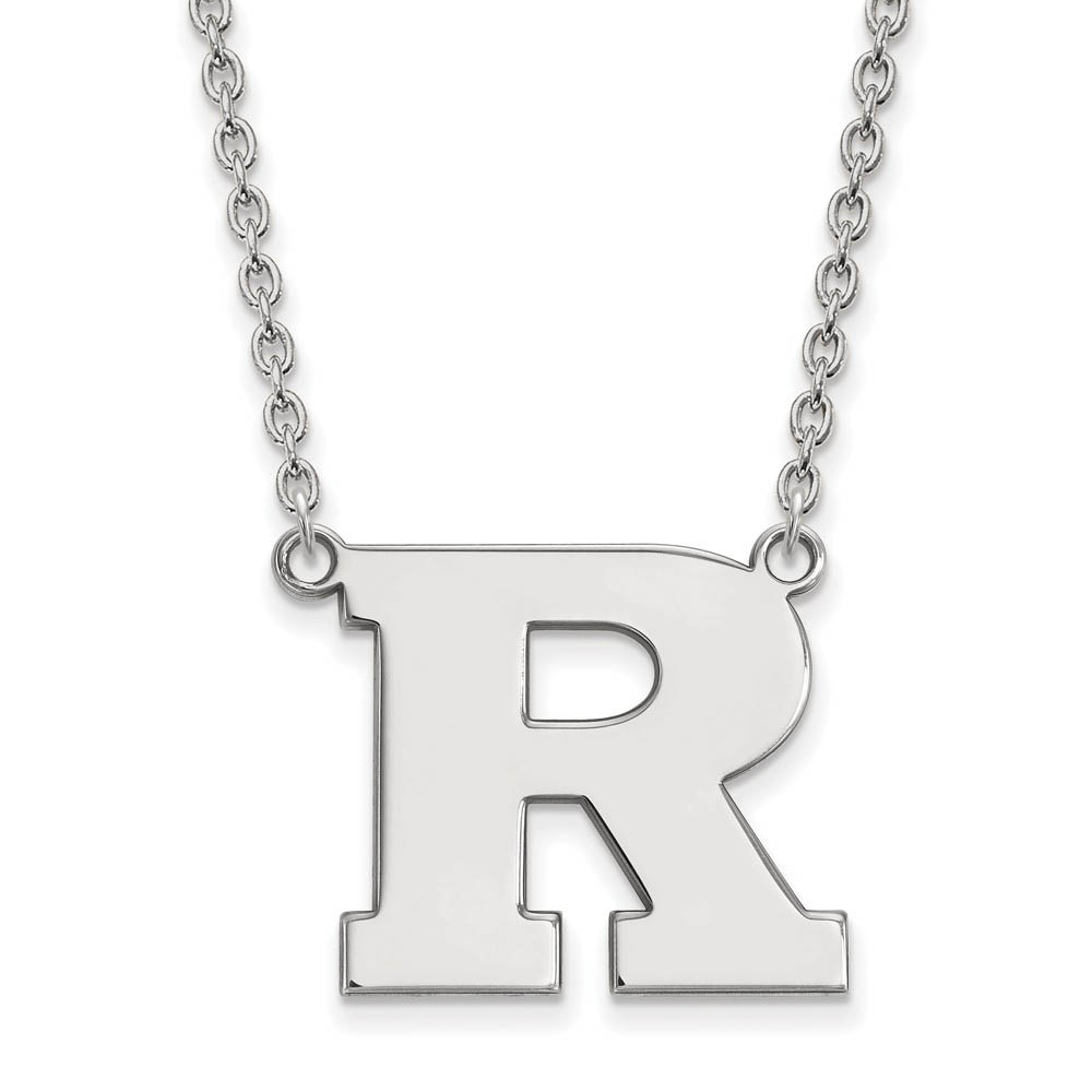 10k White Gold Rutgers Pendant Necklace