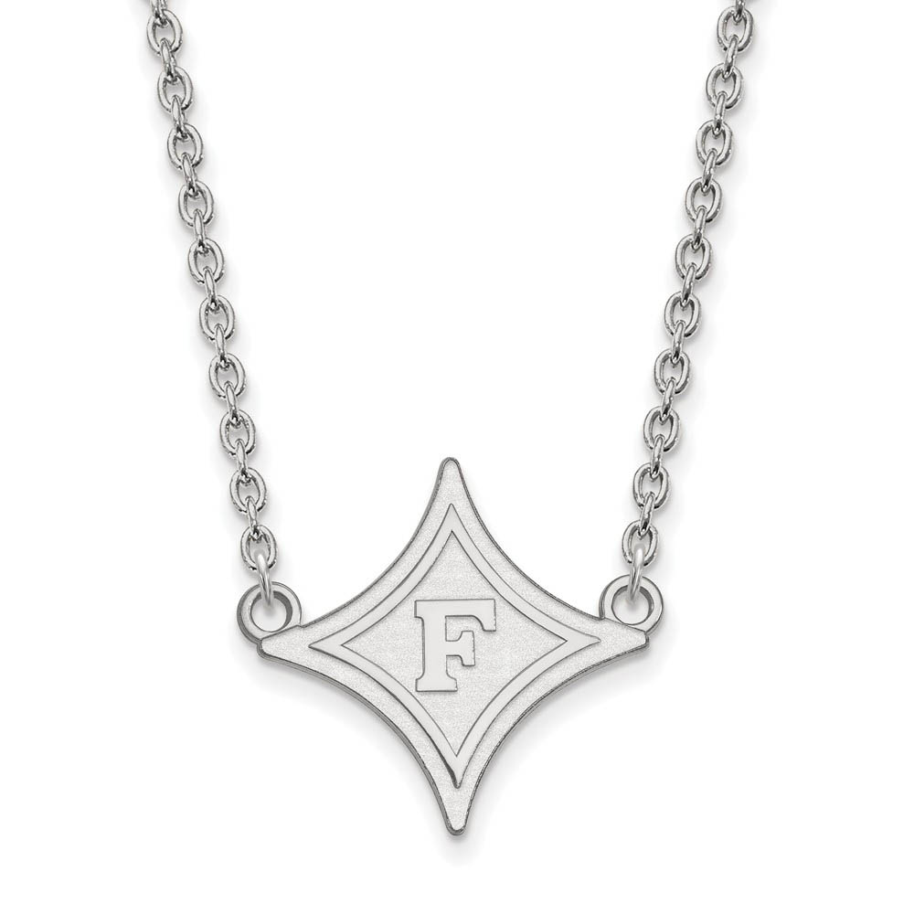 10k White Gold Furman U Pendant Necklace