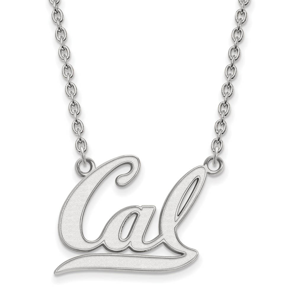 10k White Gold California Berkeley 'CAL' Pendant Necklace