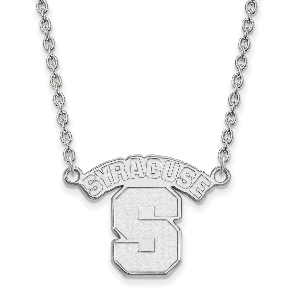 10k White Gold Syracuse U Large 'S' Pendant Necklace