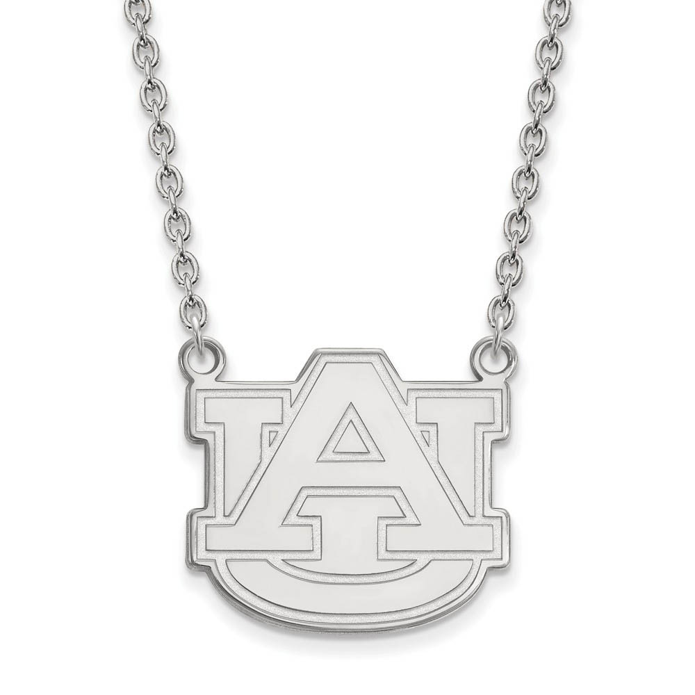 10k White Gold Auburn U 'AU' Pendant Necklace