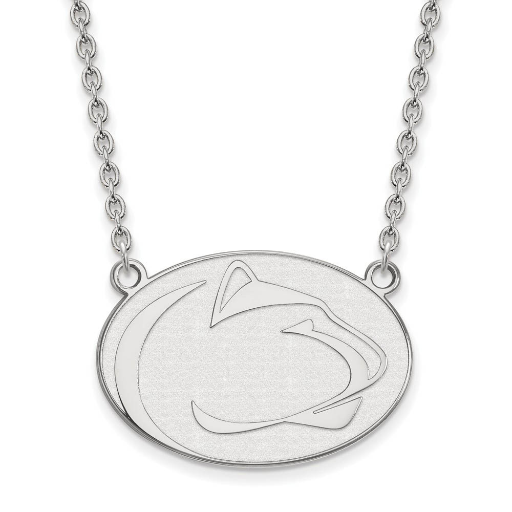 10k White Gold Penn State Pendant Necklace