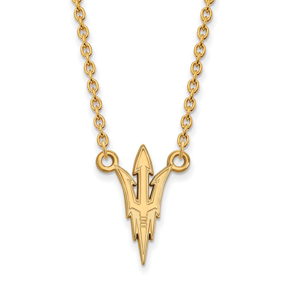 10k Yellow Gold Arizona State Trident Pendant Necklace