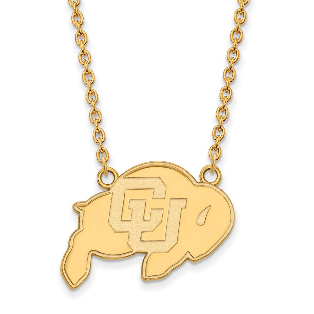 10k Yellow Gold U of Colorado Buffalo Pendant Necklace