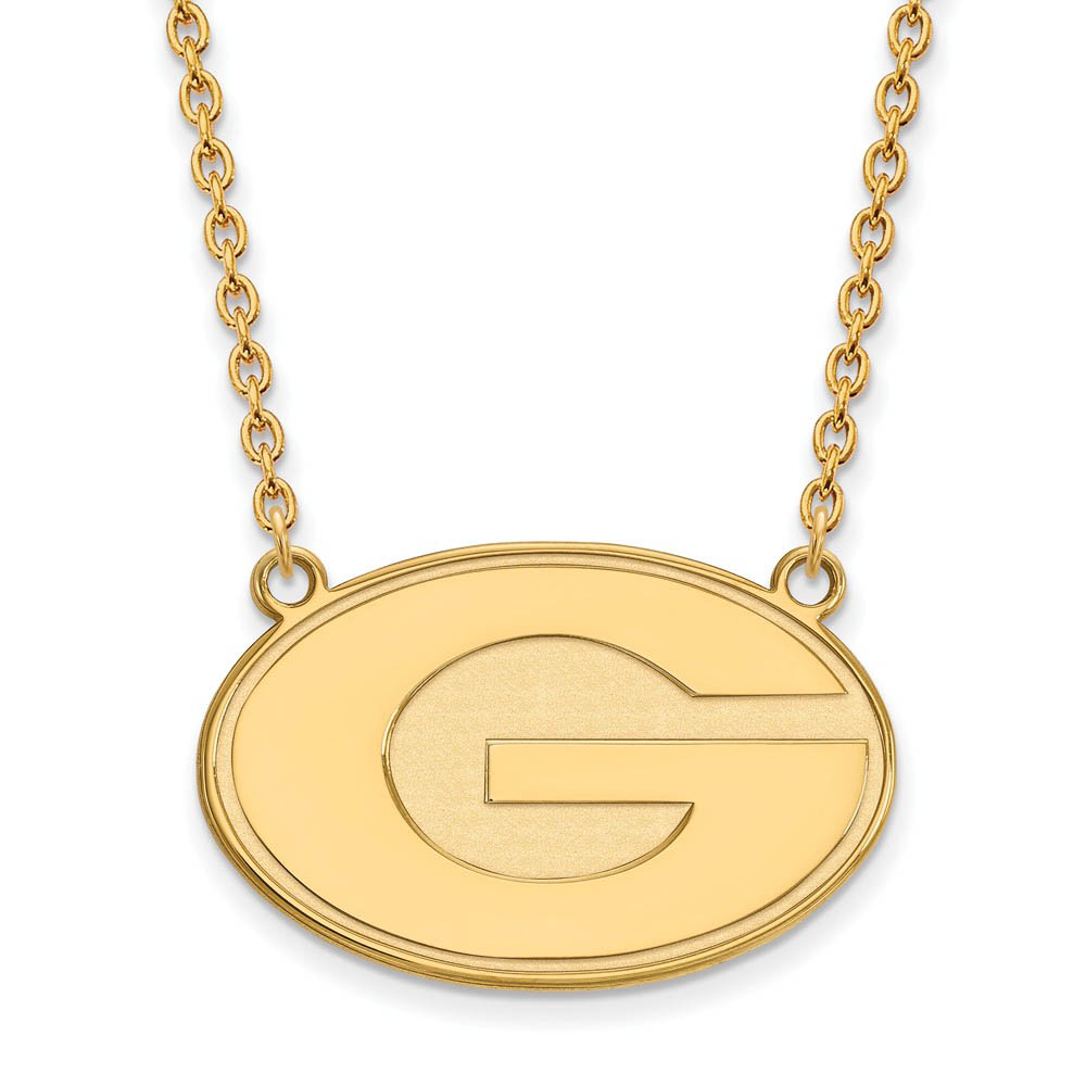 10k Yellow Gold U of Georgia Disc Pendant Necklace