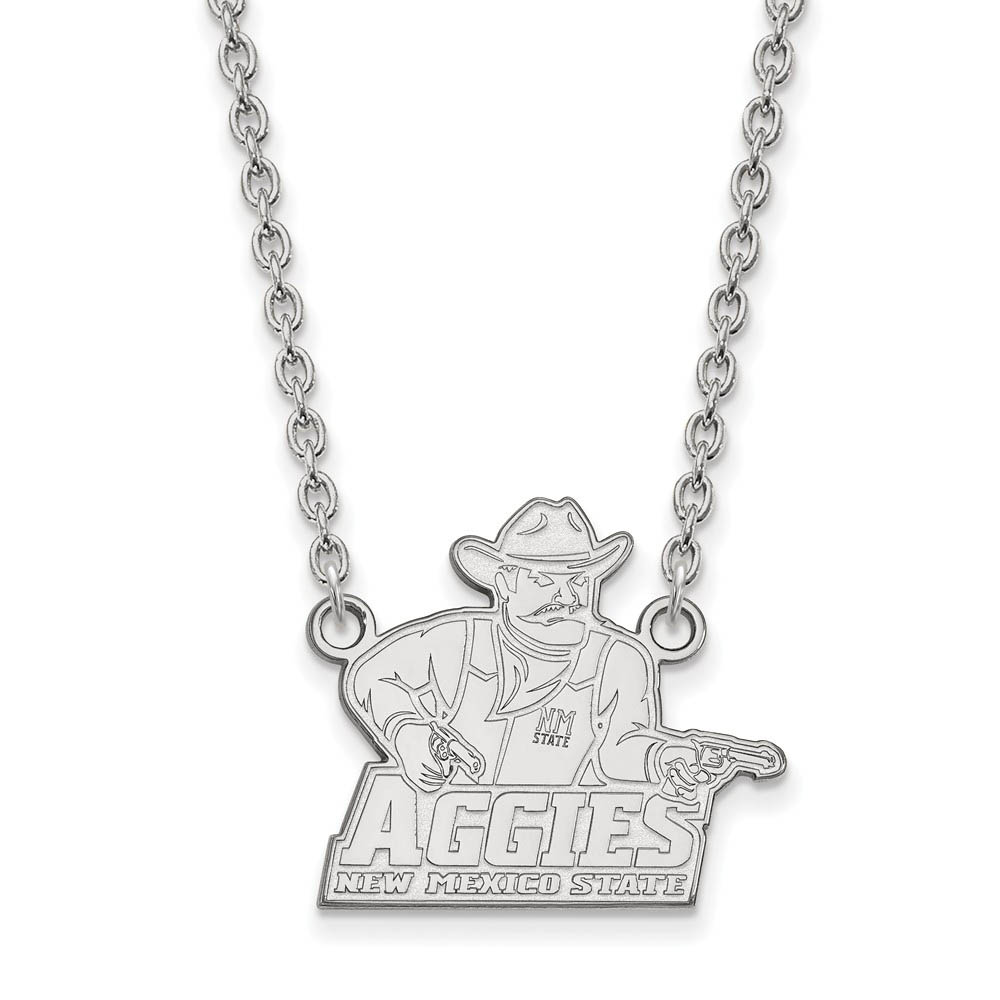 14k White Gold New Mexico State Pendant Necklace