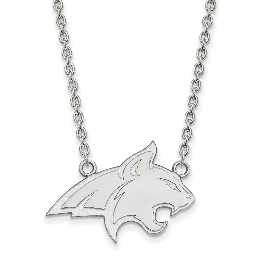 14k White Gold Montana State Pendant Necklace