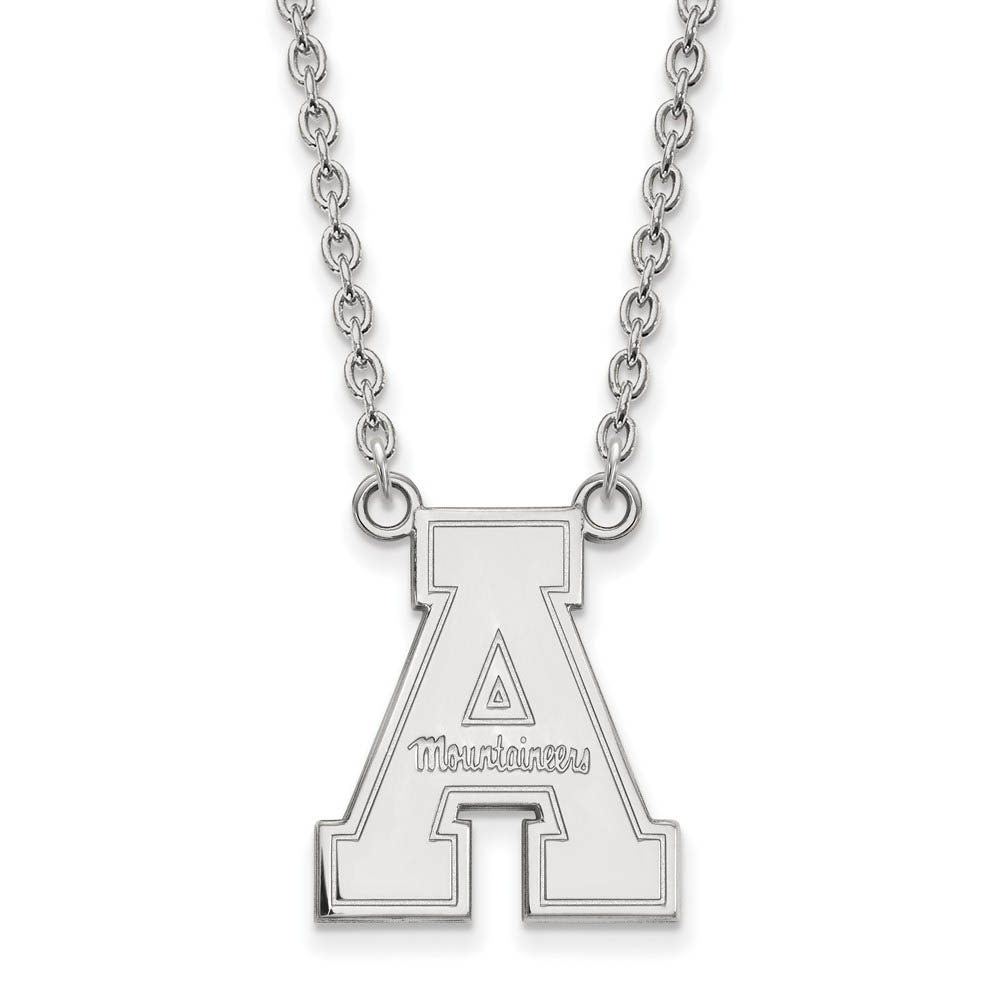 14k White Gold Appalachian State Pendant Necklace