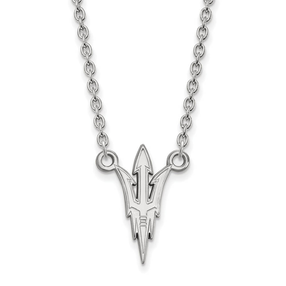 14k White Gold Arizona State Trident Pendant Necklace