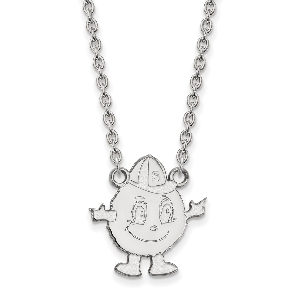 14k White Gold Syracuse U Pendant Necklace