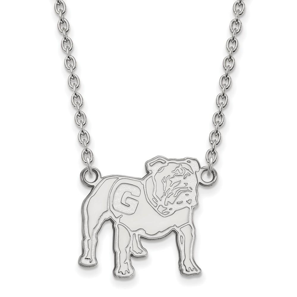 14k White Gold U of Georgia Pendant Necklace