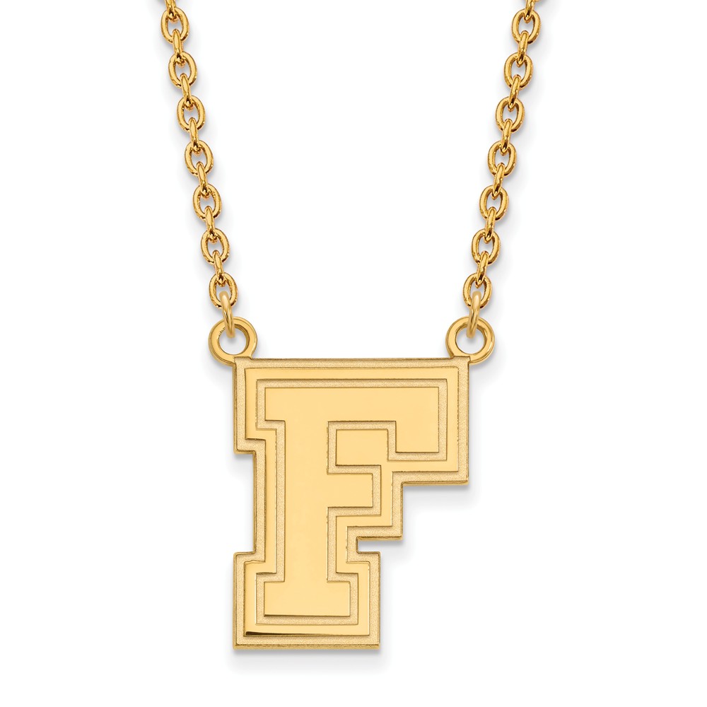 14k Yellow Gold Fordham U Pendant Necklace