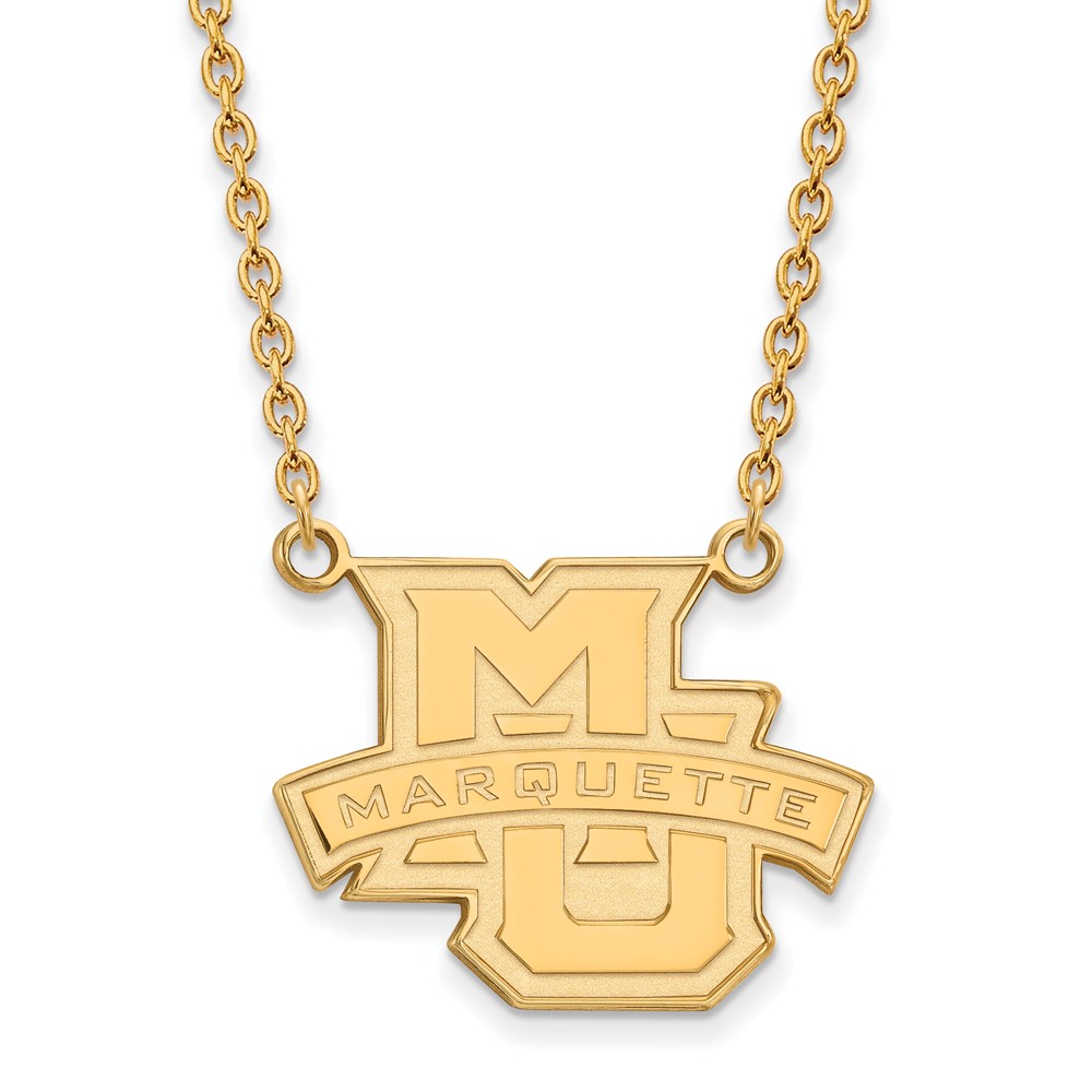14k Yellow Gold Marquette U Pendant Necklace