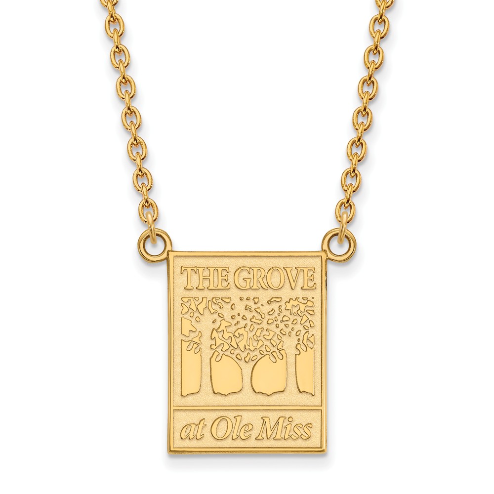 14k Yellow Gold U of Mississippi Lg Logo Pendant Necklace