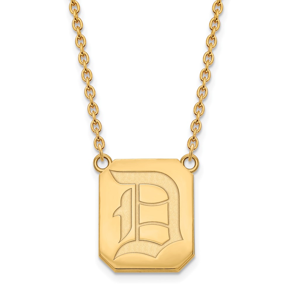 14k Gold Plated Silver Duquesne U Pendant Necklace