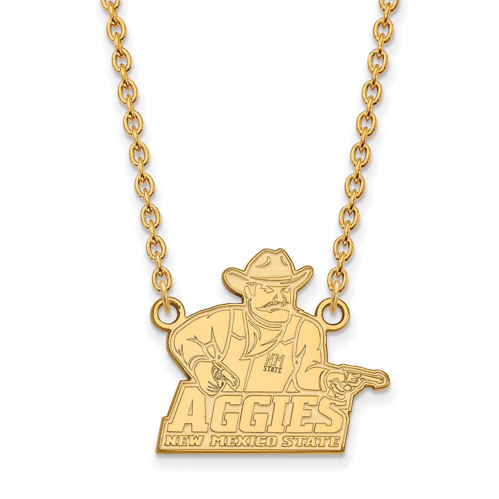 14k Gold Plated Silver New Mexico State Pendant Necklace
