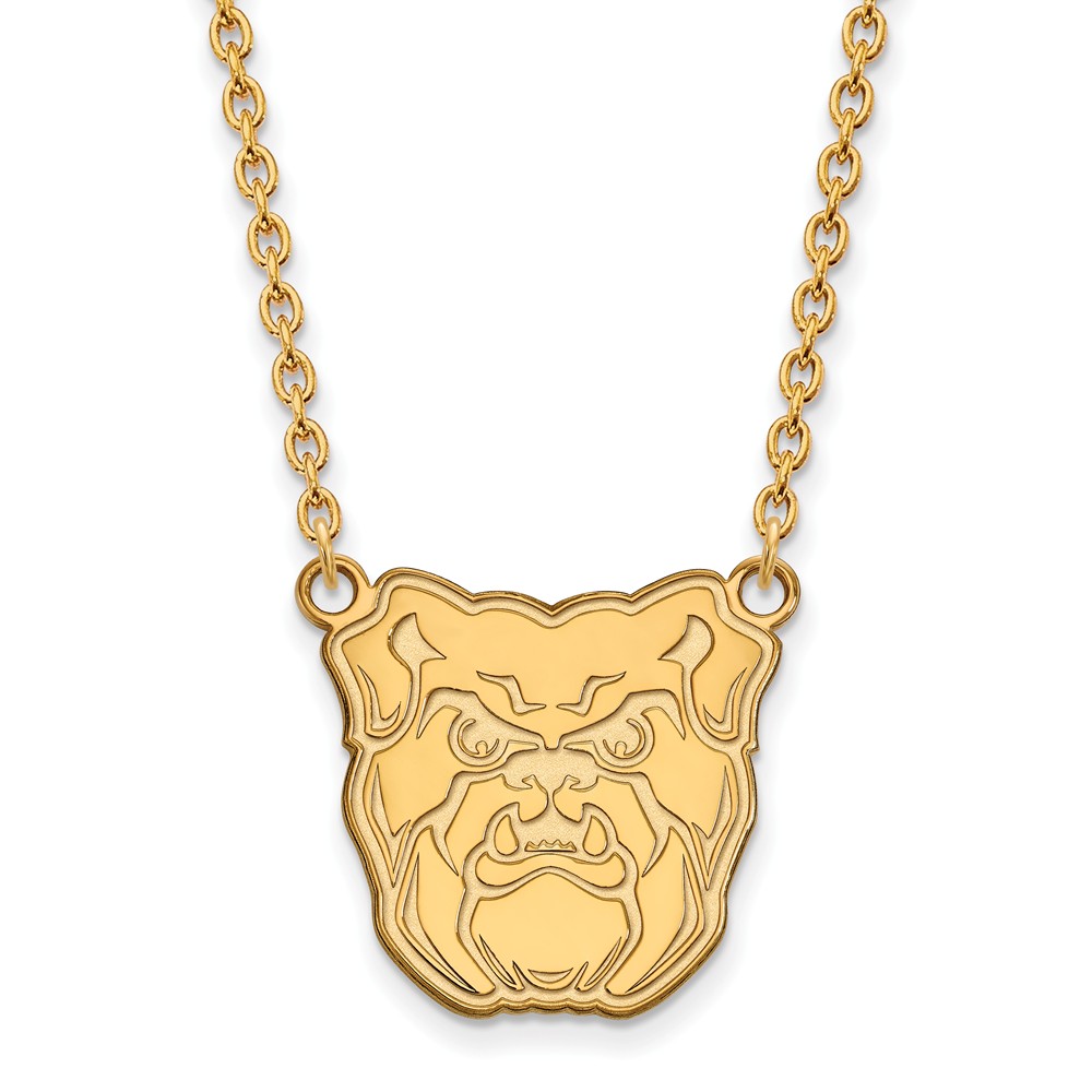 14k Gold Plated Silver Butler U Pendant Necklace