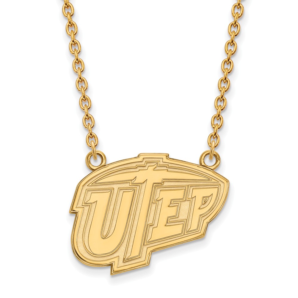14k Gold Plated Sterling Silver U of Texas at El Paso Necklace