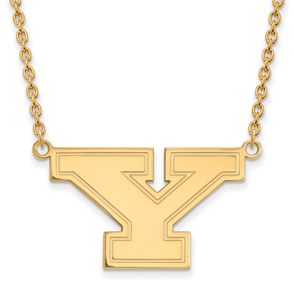 14k Gold Plated Silver Youngstown State LG Initial Y Necklace