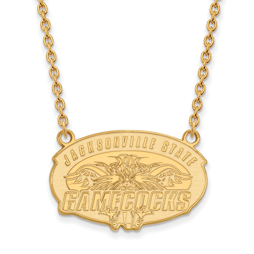 14k Gold Plated Silver Jacksonville State U. Lg Pendant Necklace