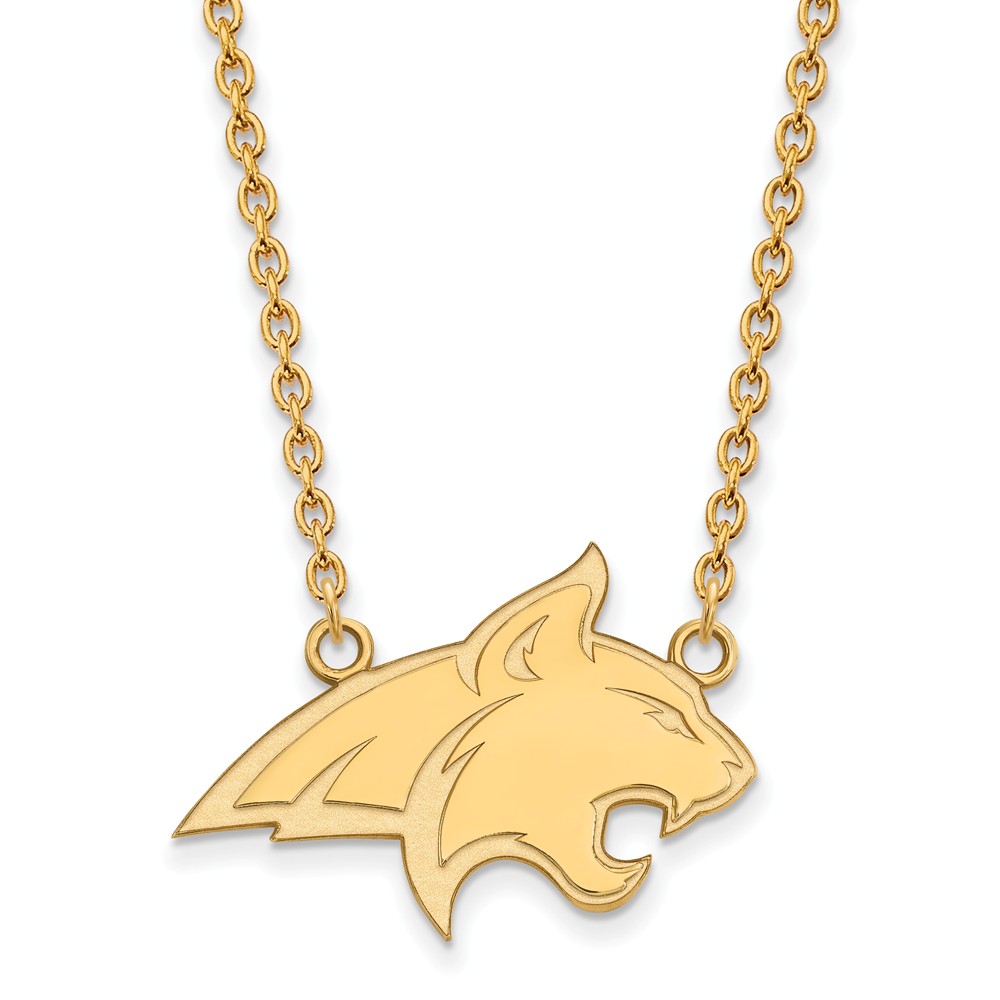 14k Gold Plated Silver Montana State Pendant Necklace