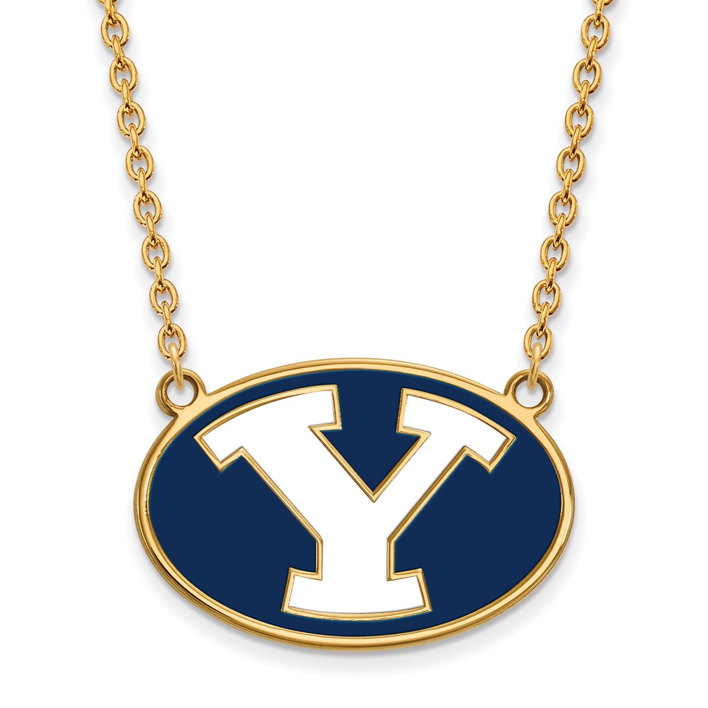 14k Gold Plated Silver Brigham Young U Enamel 'Y' Necklace