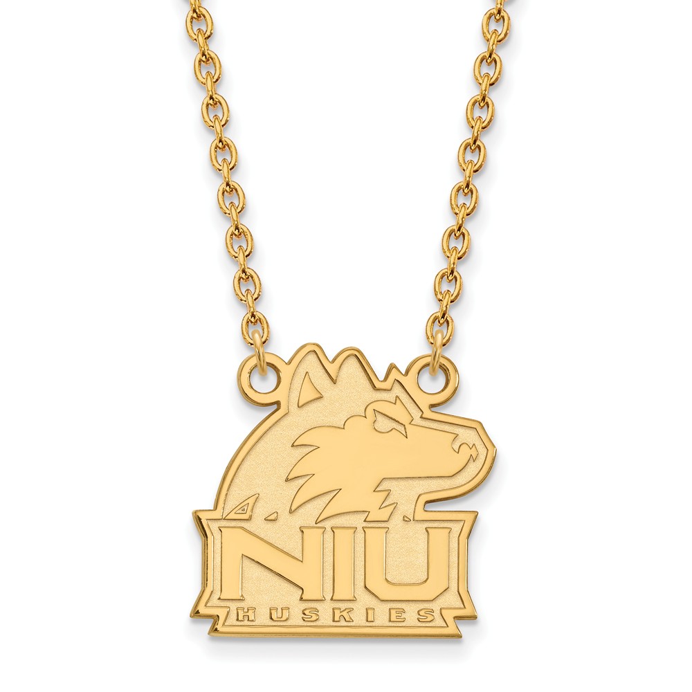 14k Gold Plated Silver Northern Illinois U Pendant Necklace
