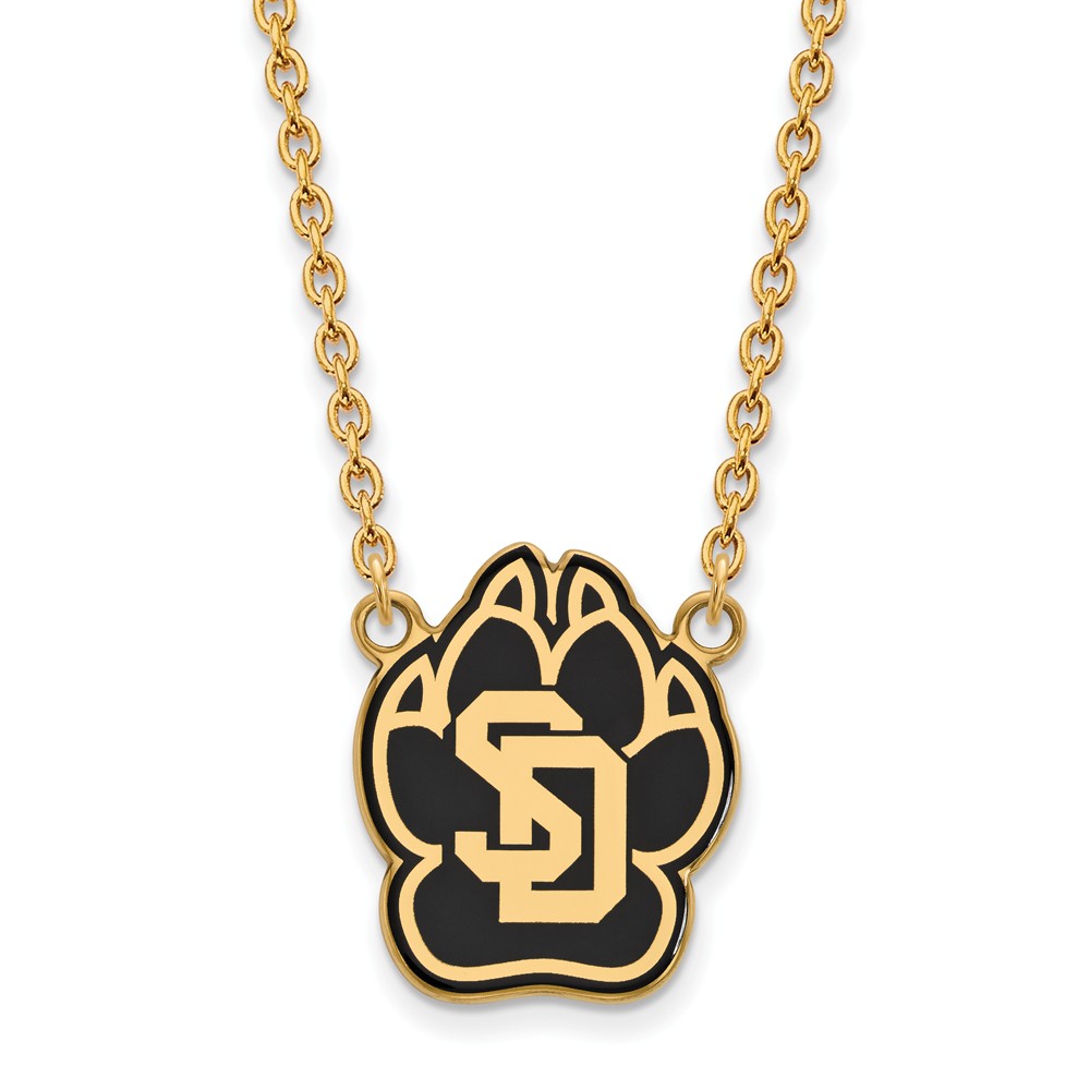 14k Gold Plated Silver South Dakota Lg Enameled Pendant Necklace