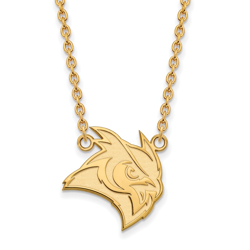 NCAA 14k Gold Plated Silver Rice U Large Pendant Necklace