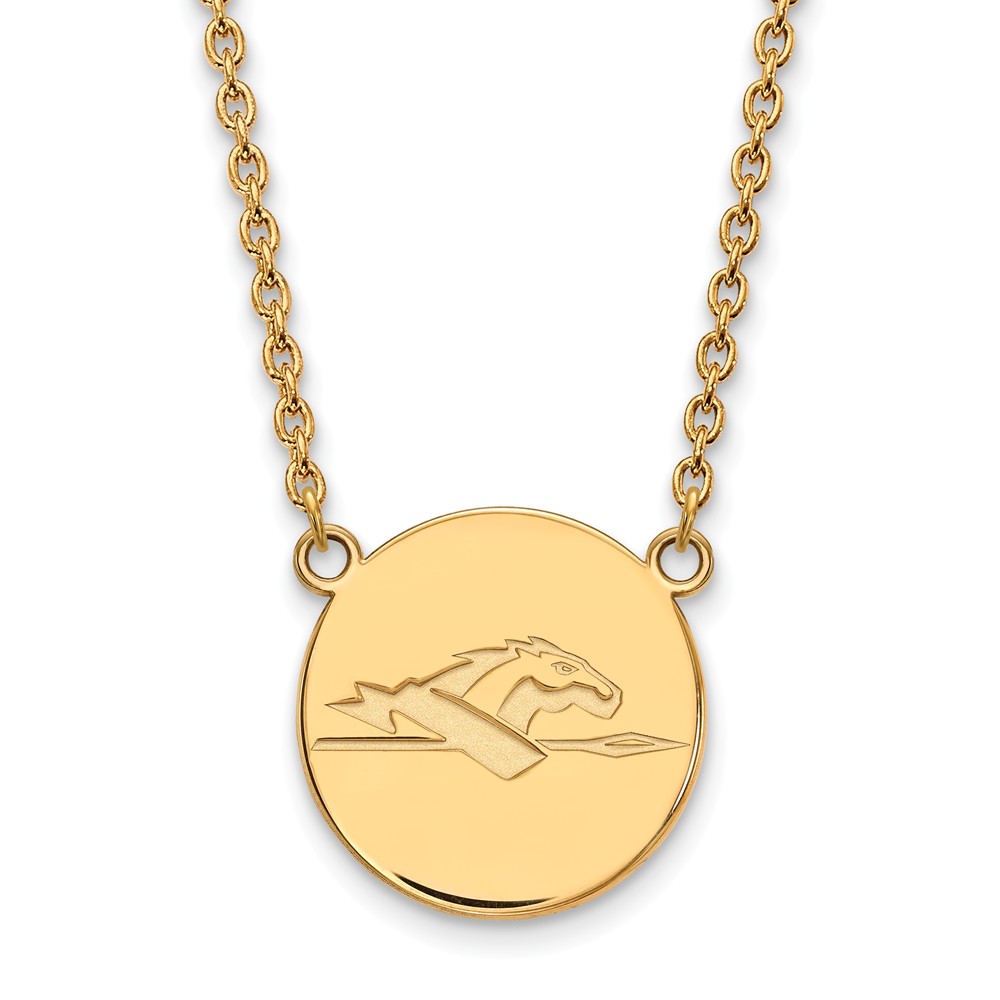 14k Gold Plated Silver Longwood U Lancer Disc Necklace