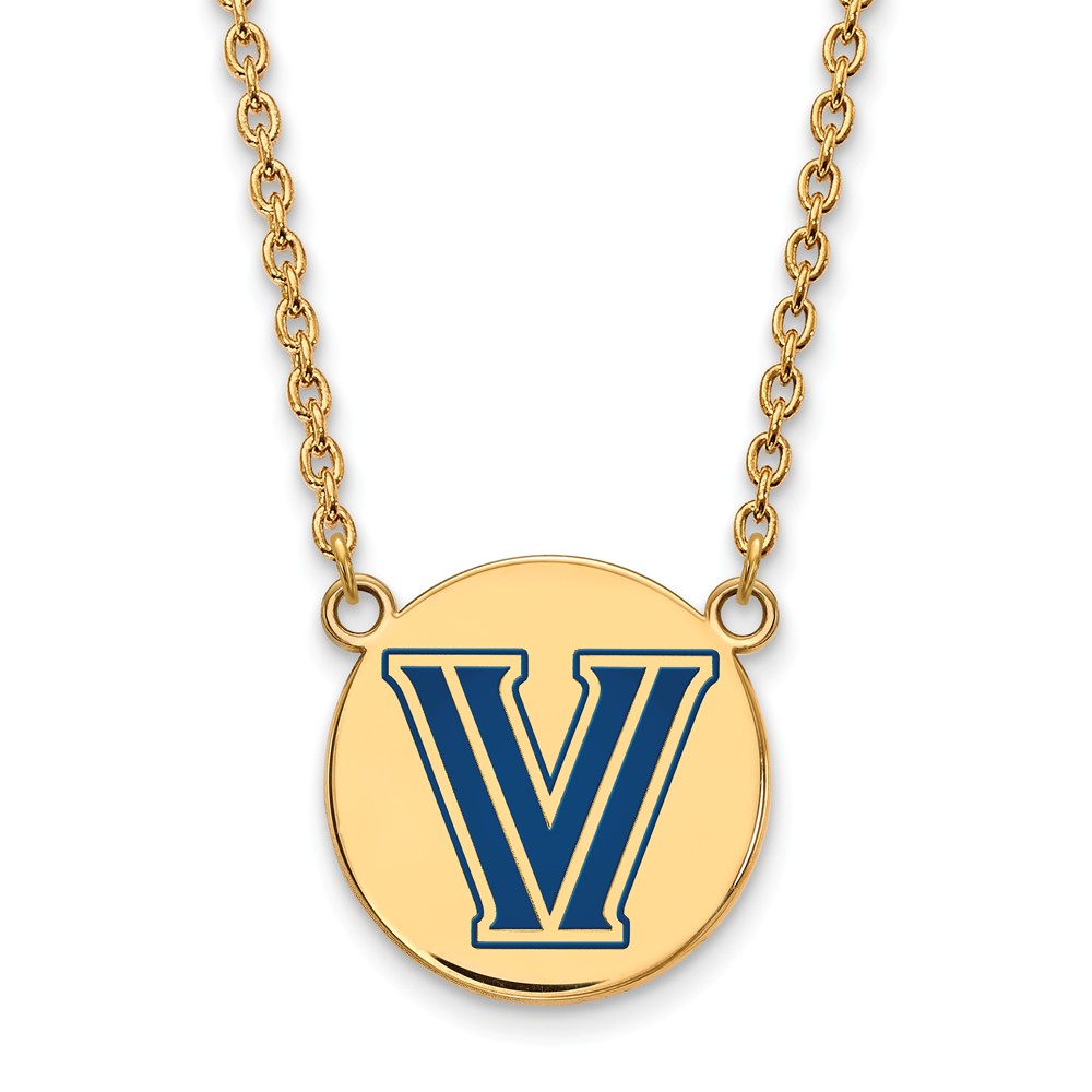 14k Gold Plated Silver Villanova U Lg Enamel Pendant Necklace
