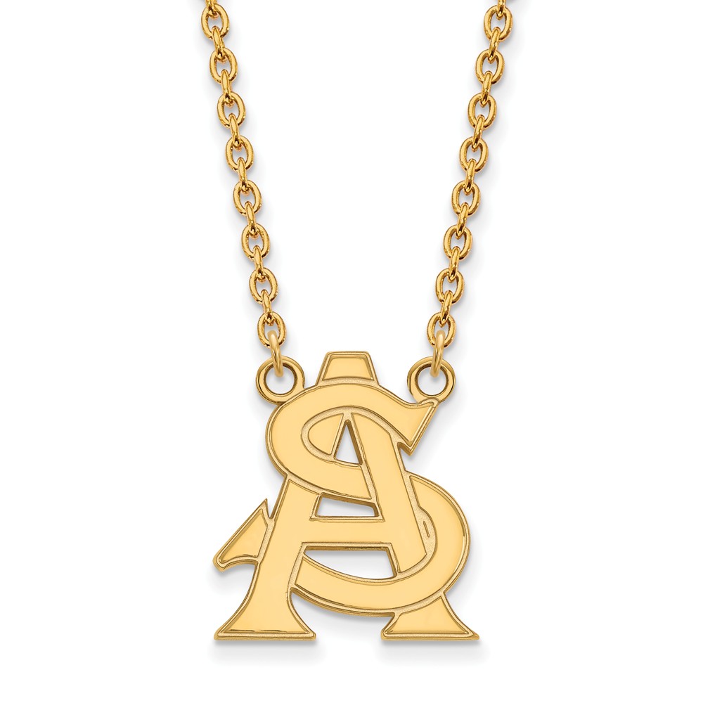 NCAA 14k Gold Plated Silver Arizona State Large Pendant Necklace