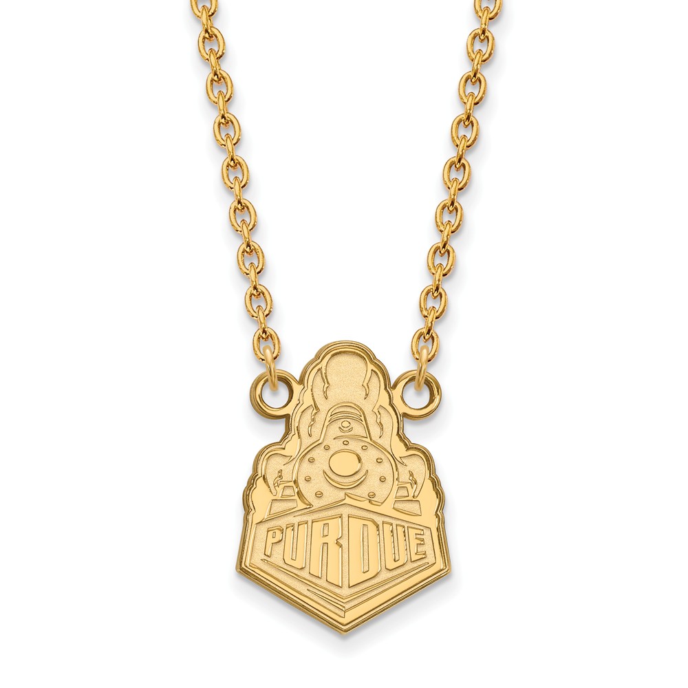 14k Gold Plated Silver Purdue Logo Pendant Necklace