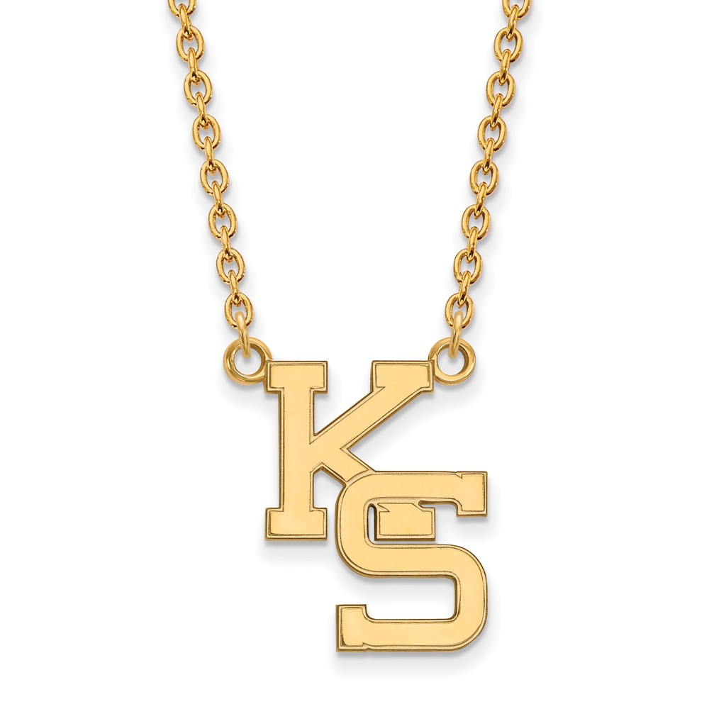14k Gold Plated Silver Kansas State Pendant Necklace