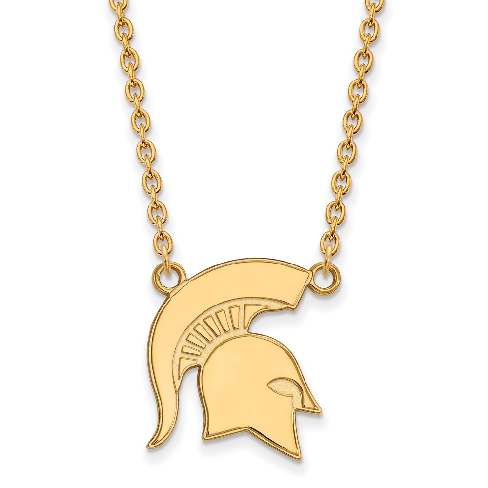 14k Gold Plated Silver Michigan State Pendant Necklace
