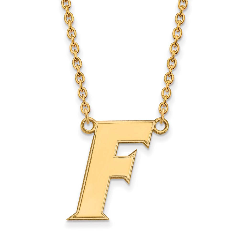 14k Gold Plated Silver U of Florida Initial F Pendant Necklace