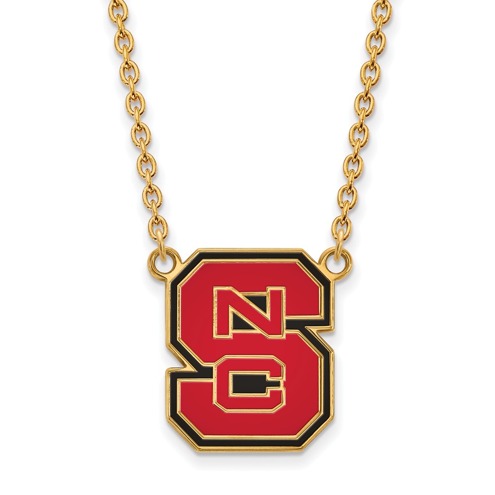 14k Gold Plated Silver North Carolina Lg Enamel Pendant Necklace
