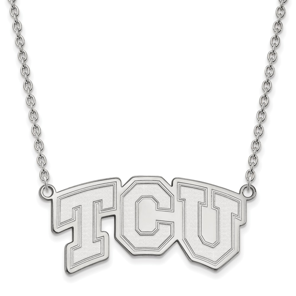 Sterling Silver Texas Christian U 'TCU' Pendant Necklace