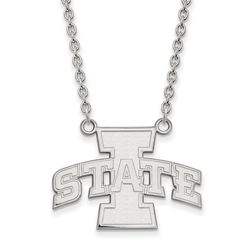 Sterling Silver Iowa State 'I State' Pendant Necklace
