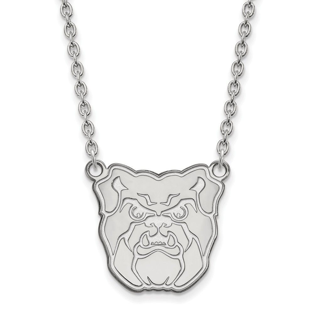Sterling Silver Butler U Bulldog Pendant Necklace