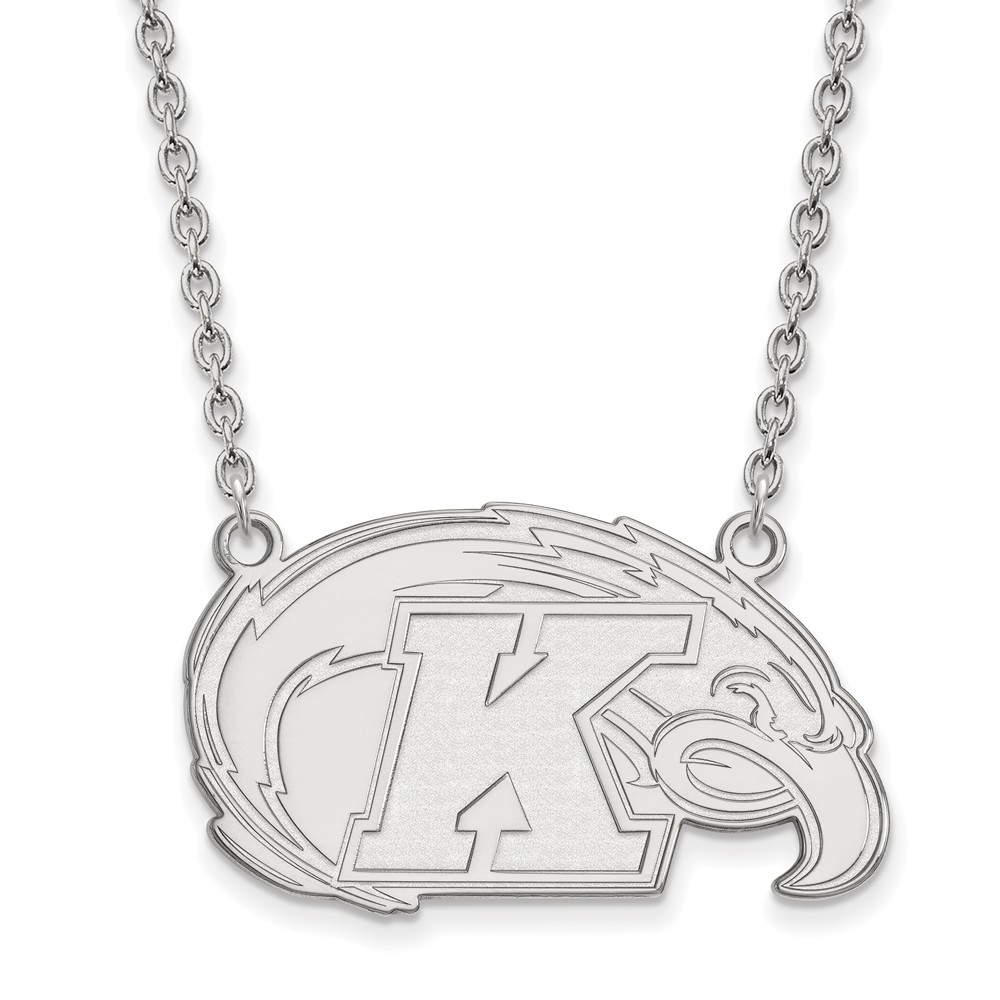 Sterling Silver Kent State Logo Pendant Necklace, 18 Inch