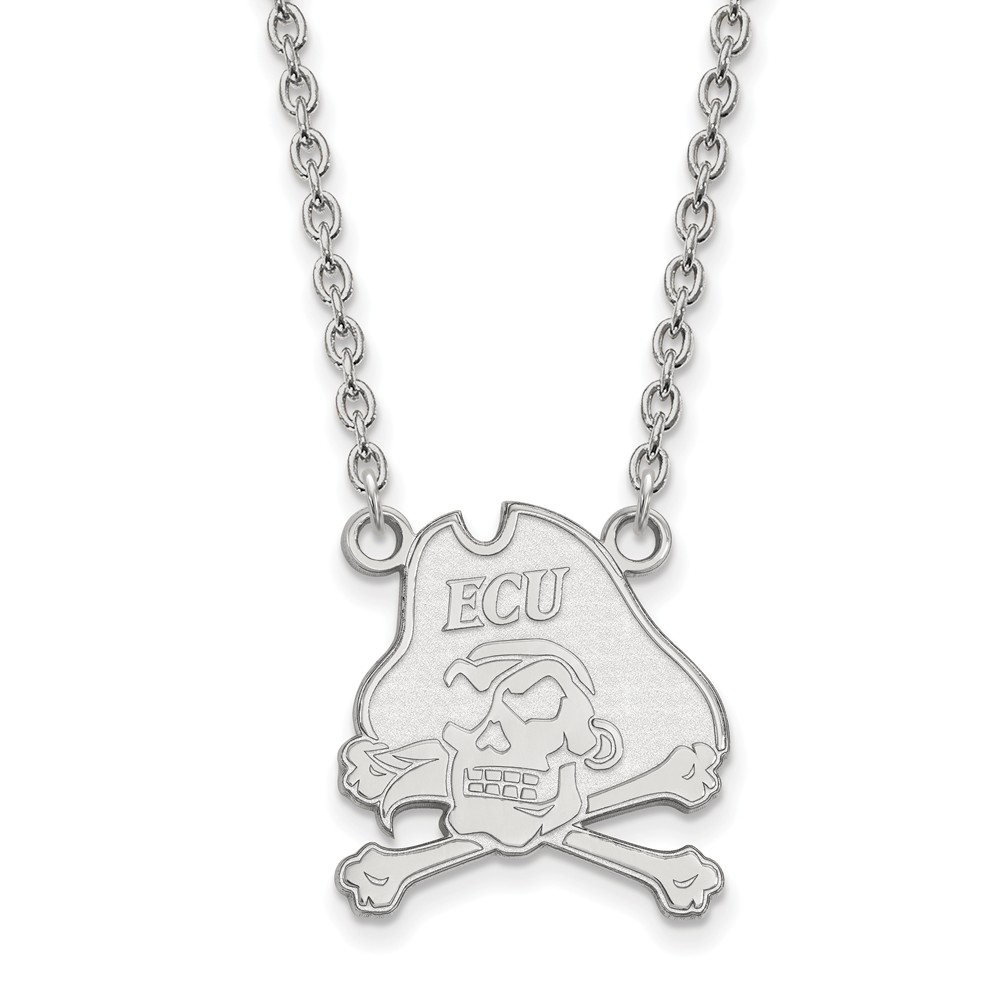 Sterling Silver East Carolina U Pirate Pendant Necklace