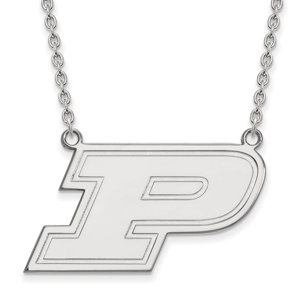 Sterling Silver Purdue Initial P Pendant Necklace