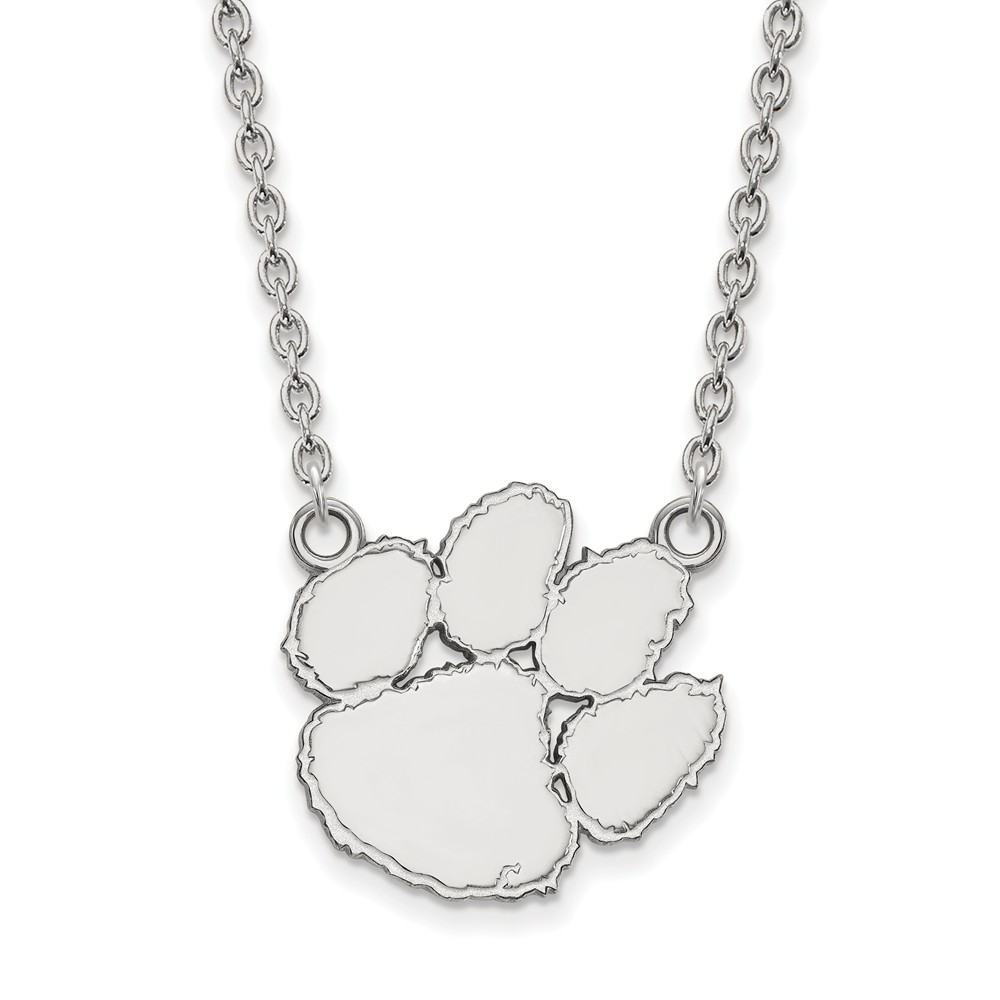 Sterling Silver Clemson U Logo Pendant Necklace