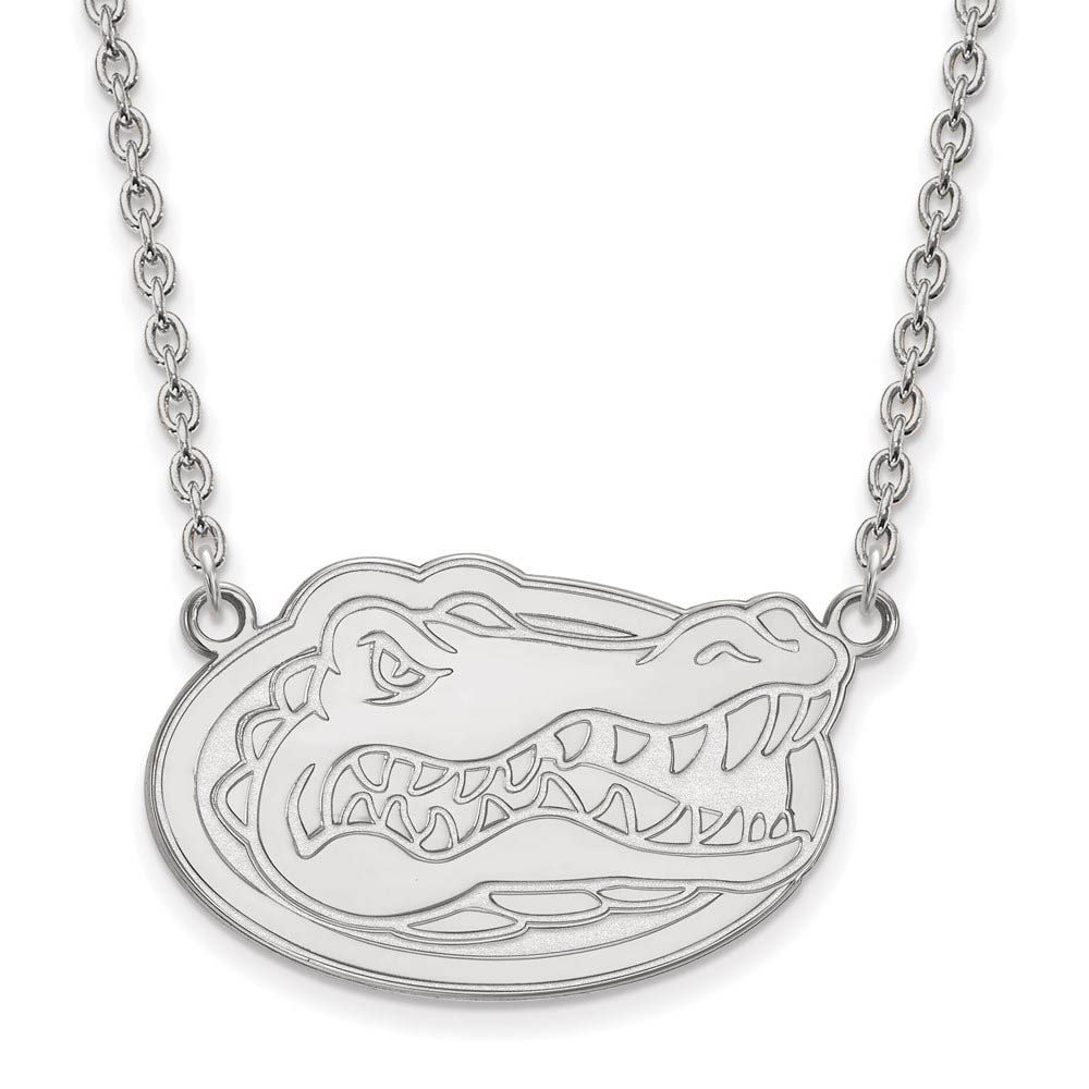 Sterling Silver U of Florida Gator Disc Pendant Necklace