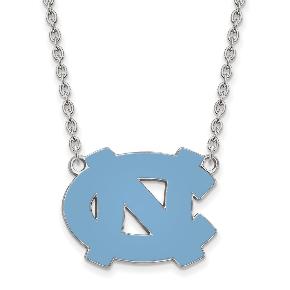 Sterling Silver North Carolina 'NC' Enameled Pendant Necklace