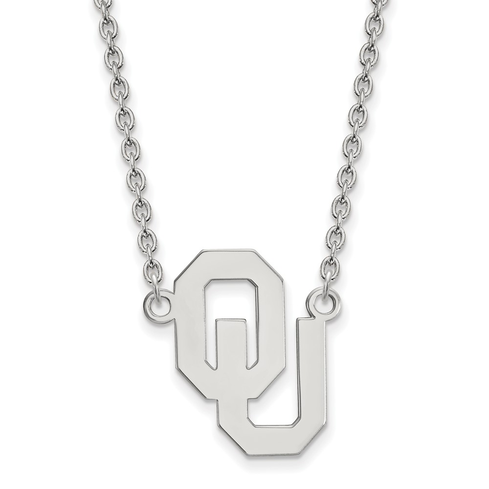 Sterling Silver Oklahoma OU Pendant Necklace