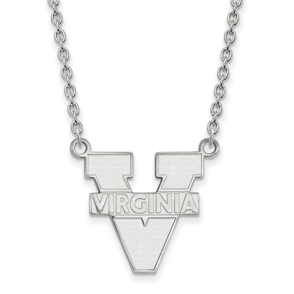Sterling Silver U of Virginia 'V' Logo Pendant Necklace